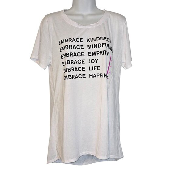 Modernlux Size XXL White Embrace Kindness T-Shirt New NWT - Picture 1 of 5